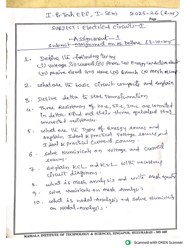 EC Assignment 1 (2025 26) | PDF
