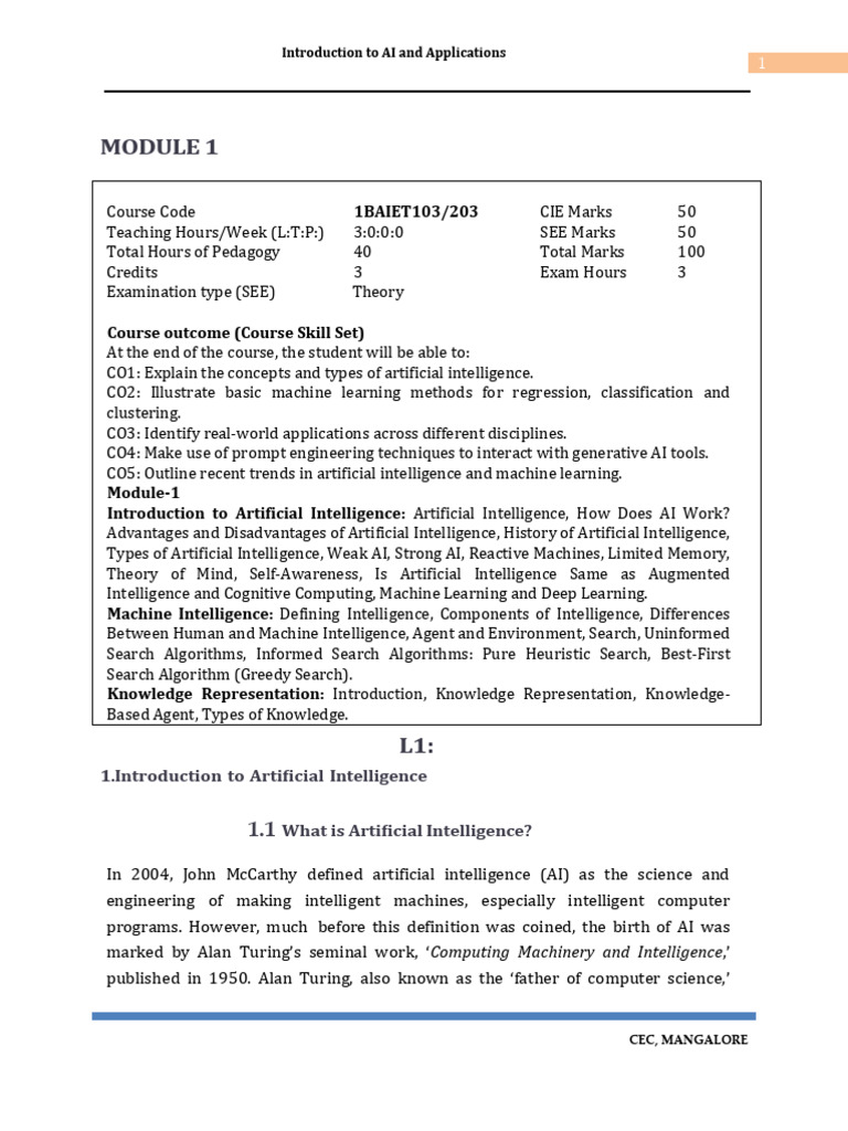 Overview of AI Concepts and Applications | PDF | Artificial ...