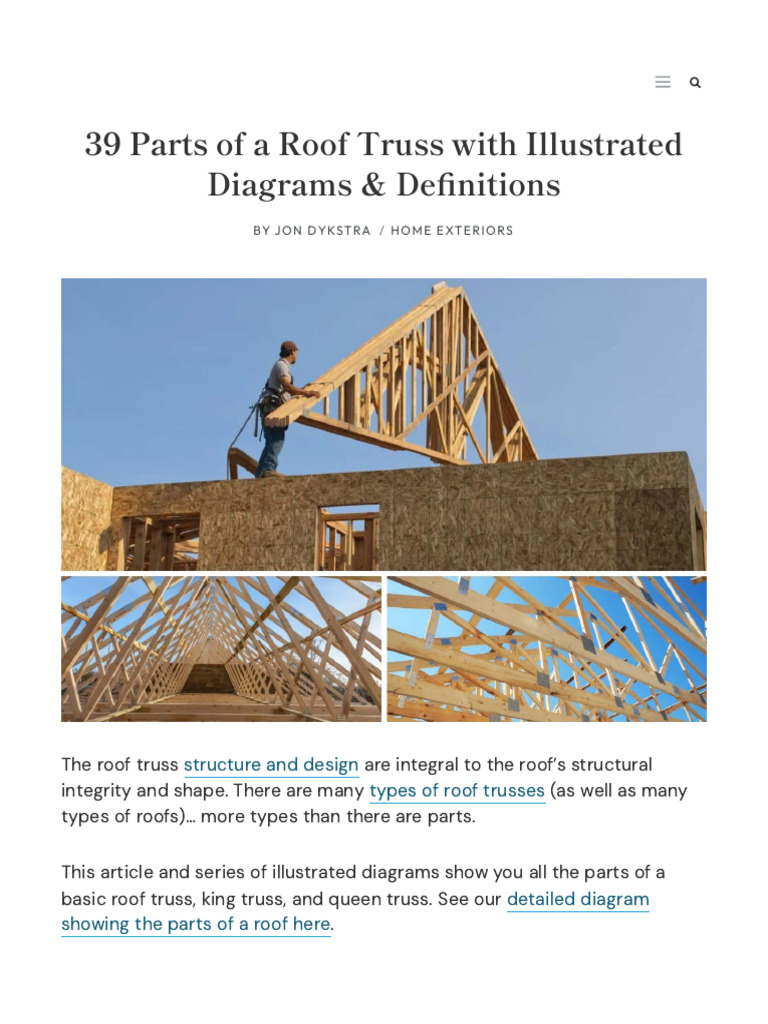 Roof Truss Parts Illustrated Guide | PDF | Truss | Building Engineering