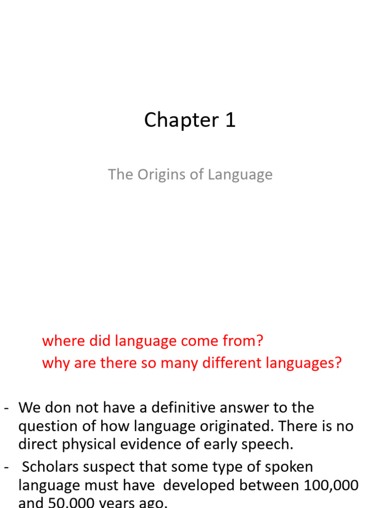 Origins and Theories of Language | PDF | Lateralization Of Brain ...