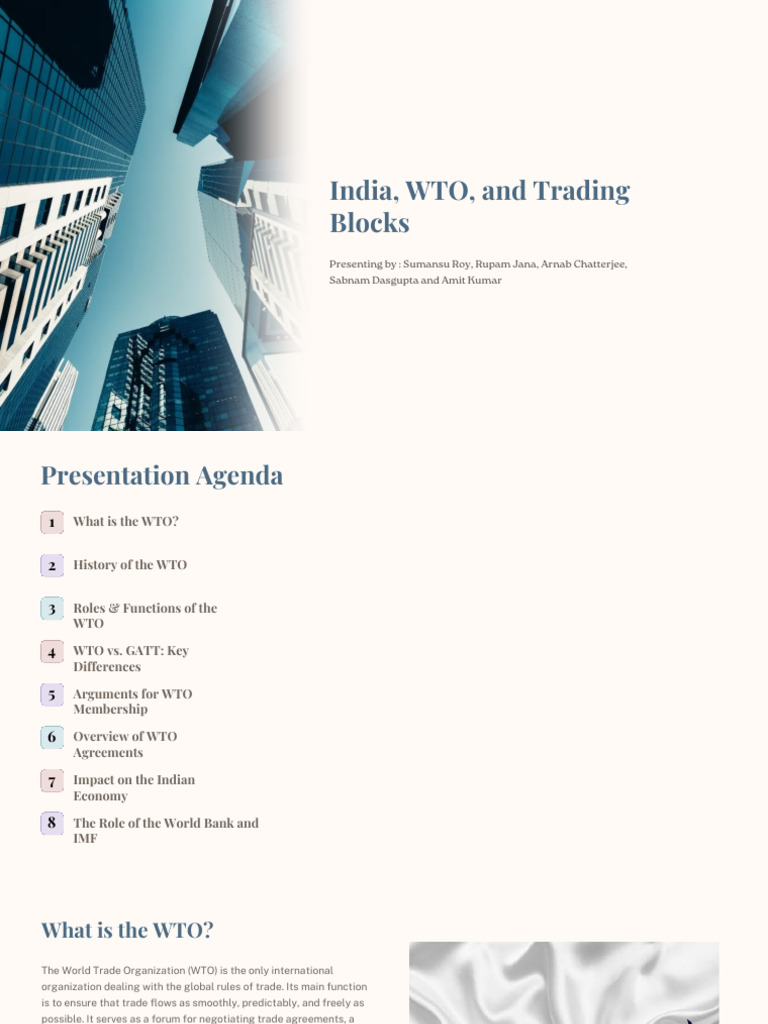 WTO Functions and Impact on India | PDF | World Trade Organization ...