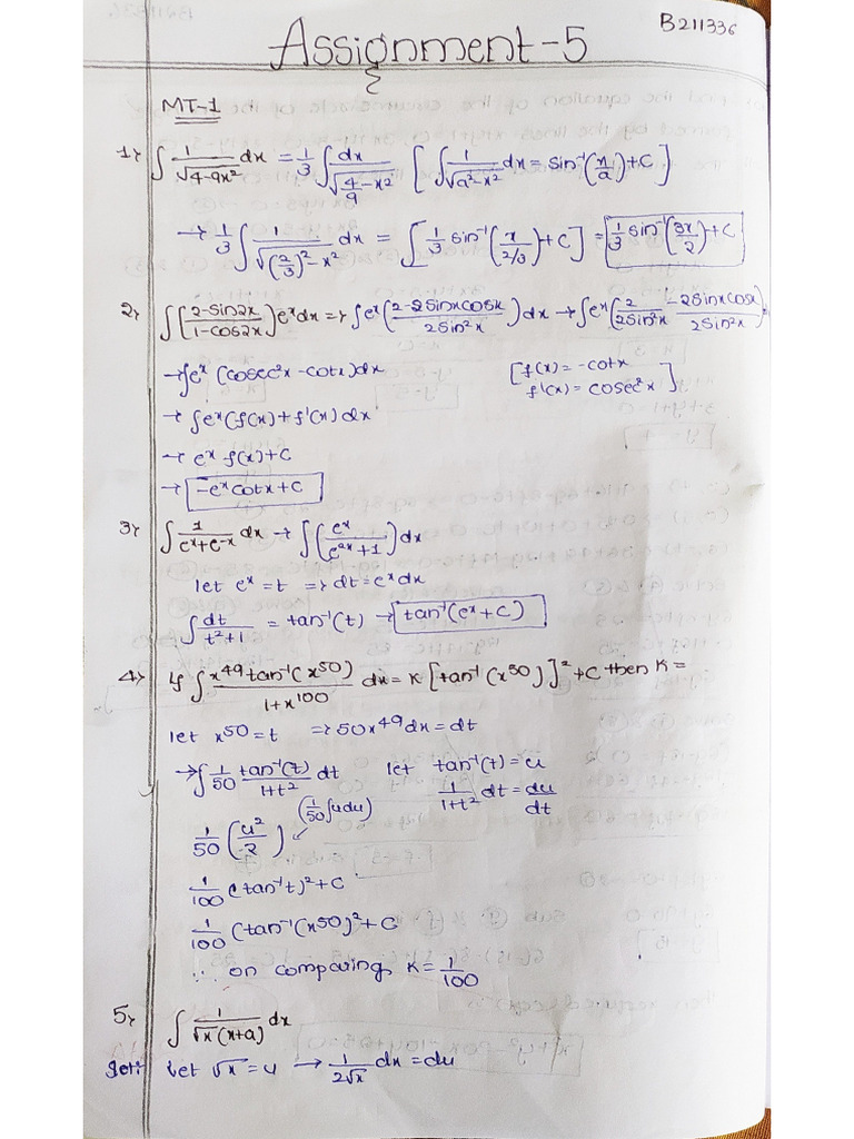 Maths Assignment 5 (b211336) | PDF