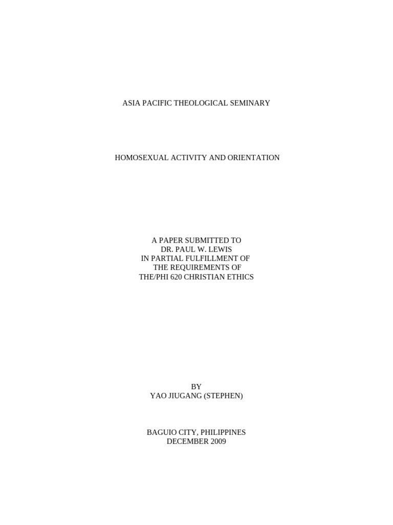 Christian Ethics on Homosexuality Debate | PDF | Sodom And Gomorrah ...