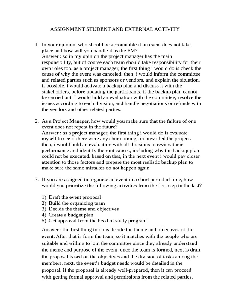Event Management Strategies and Plans | PDF | Cognition