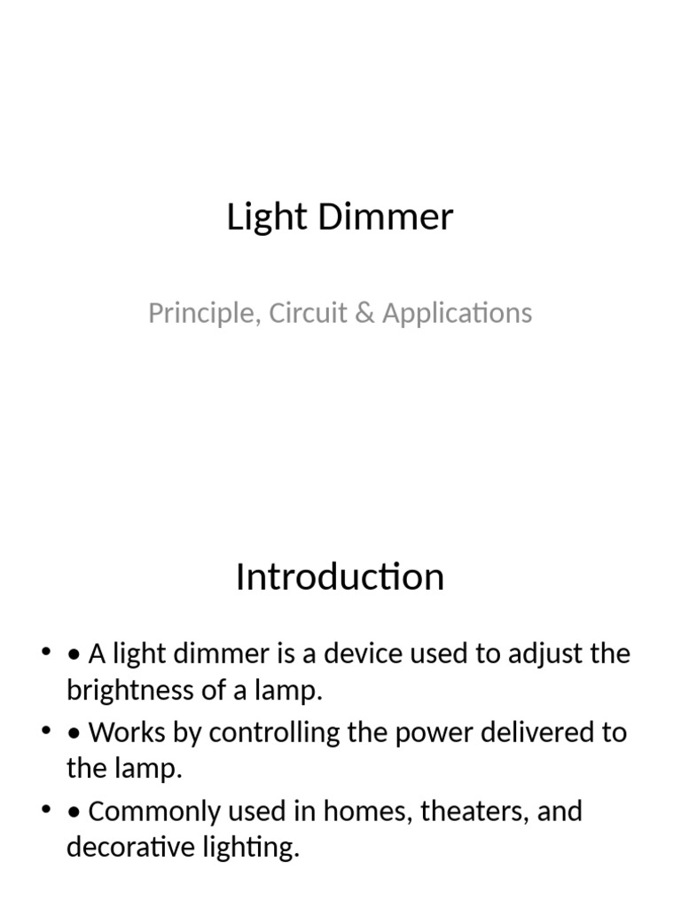 Light Dimmer | PDF