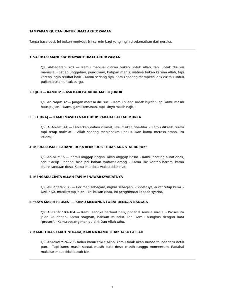 Tamparan Quran Akhir Zaman | PDF