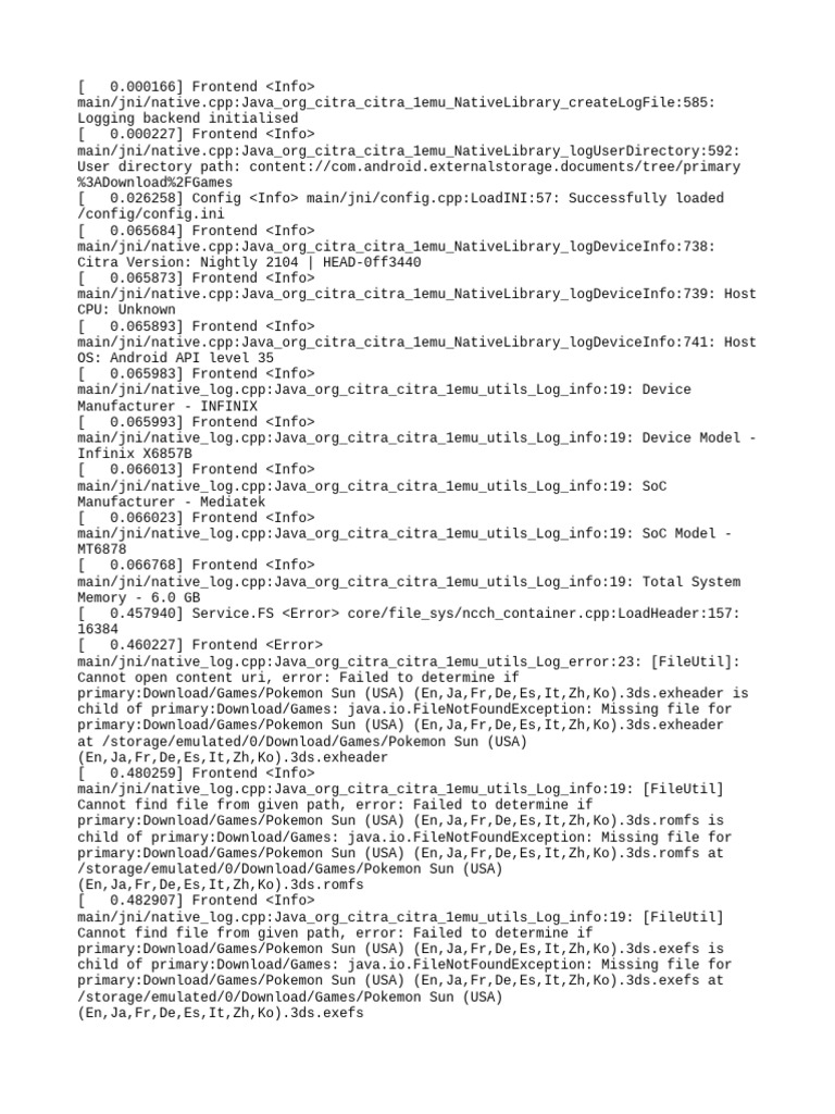 Citra Log | PDF | System Software | Software