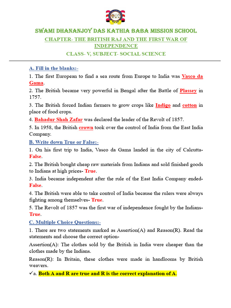British Raj and India's First War of Independence | PDF | Indian ...