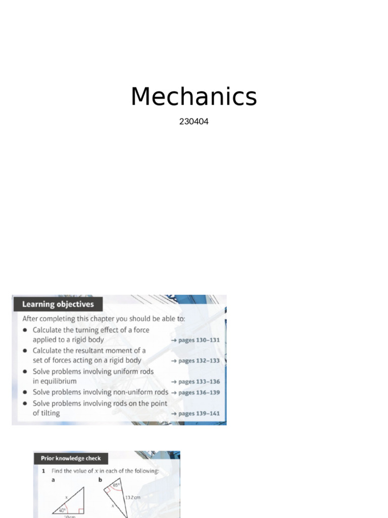 Mechanics 230404 | PDF