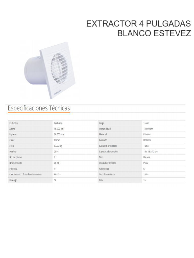 Ficha Tecnica Extractor | PDF