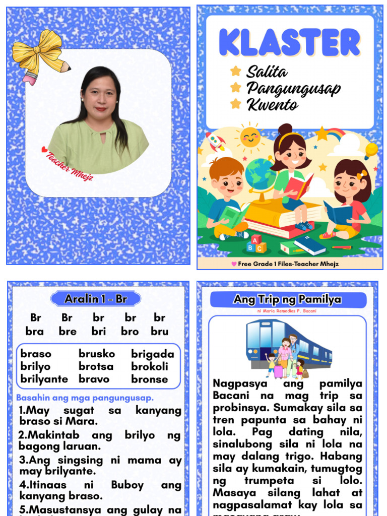 KLASTER BOOKLET - Free Grade 1 Files-Teacher Mhejz ) | PDF