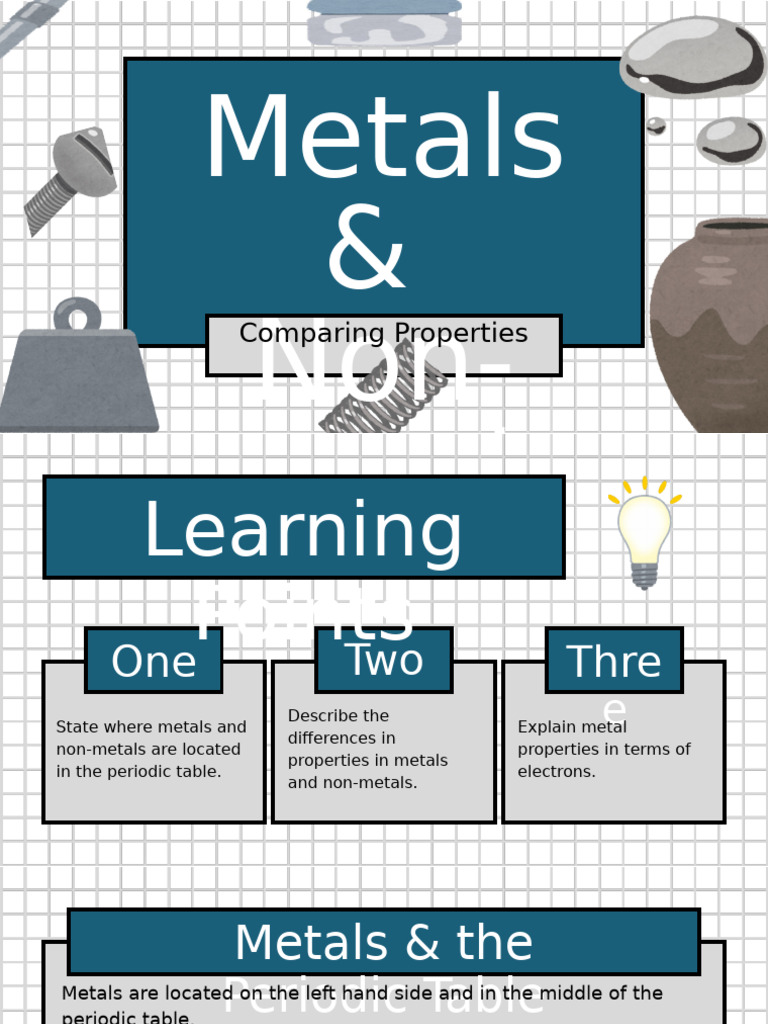 Metals and Non-Metals Lesson Presentation in A Blue Bold Style | PDF ...