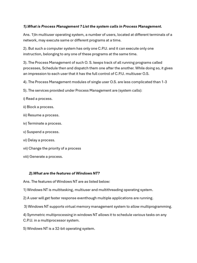 Cs Notes Imp | PDF | Process (Computing) | World Wide Web