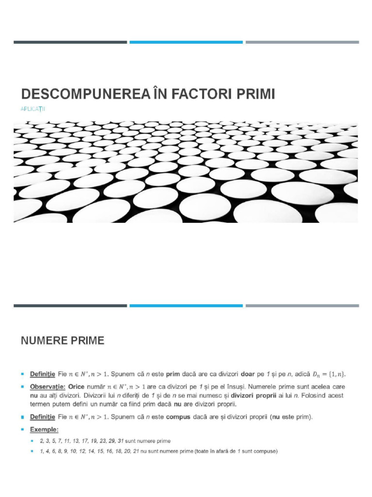 Informatică Descompunerea În Factori Primi. Aplicații | PDF
