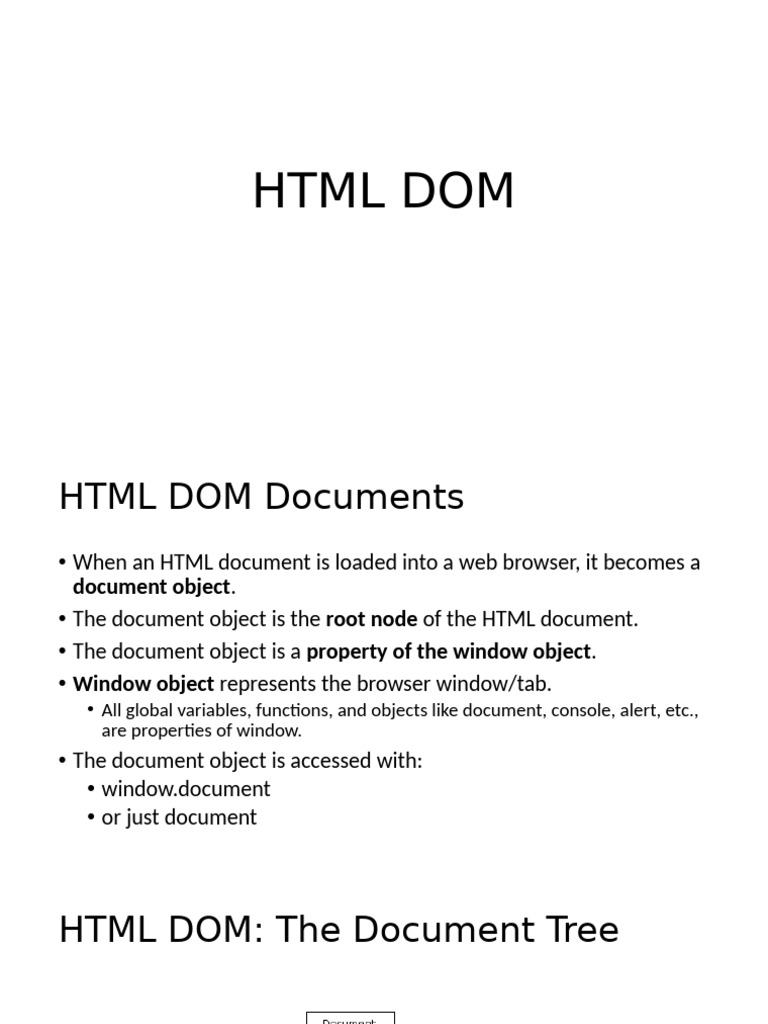 Understanding HTML DOM and JavaScript | PDF | Document Object Model ...