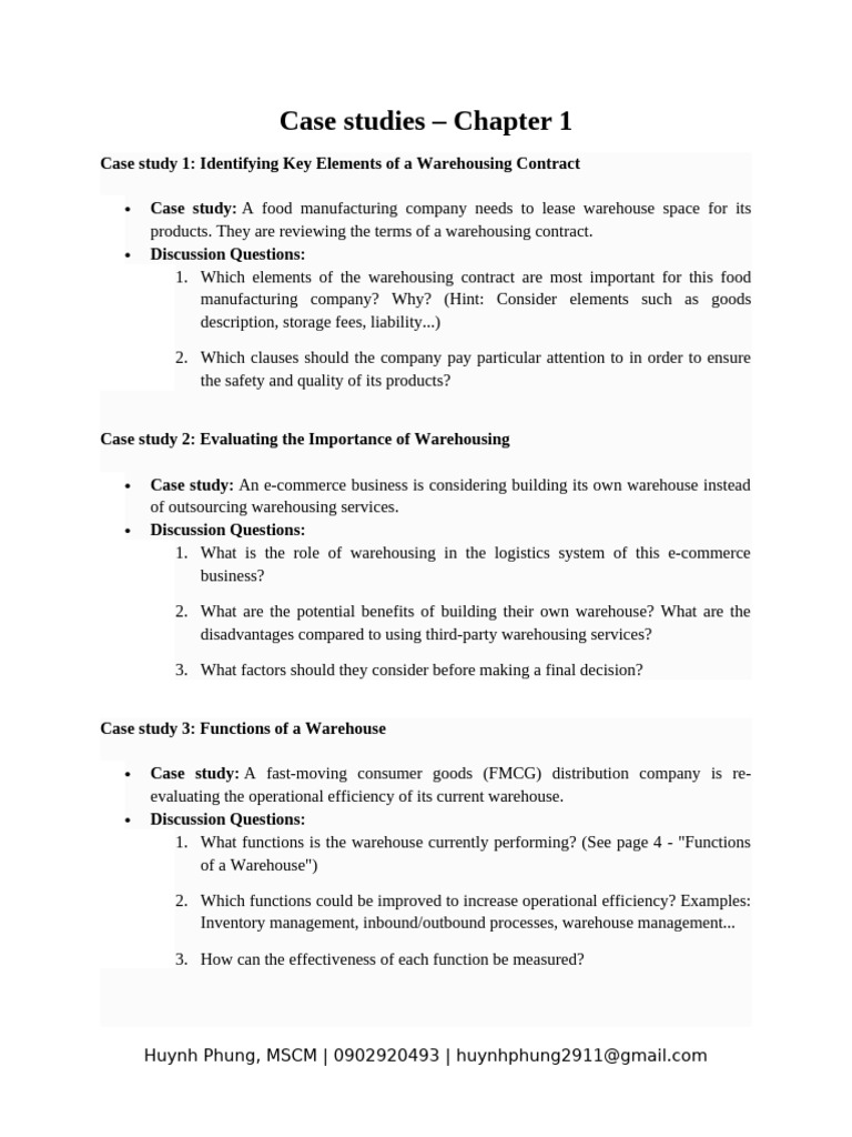 Warehousing Case Studies and Guidelines | PDF | Warehouse | Performance ...