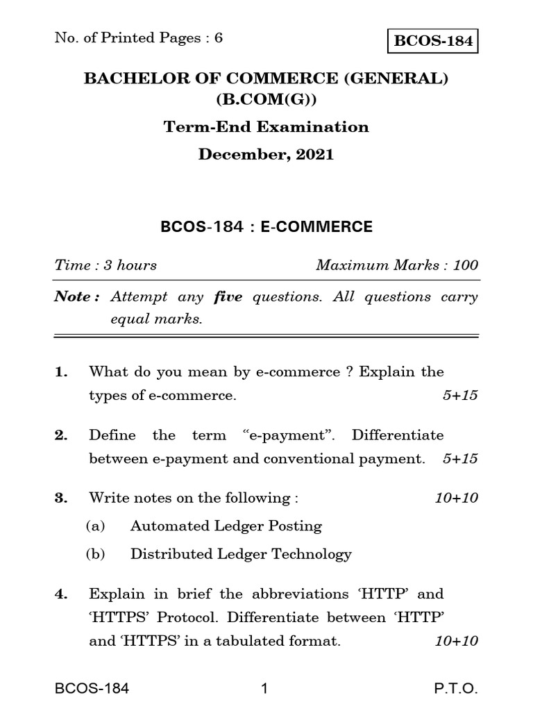 E-Commerce Exam Questions and Topics | PDF | E Commerce | Internet