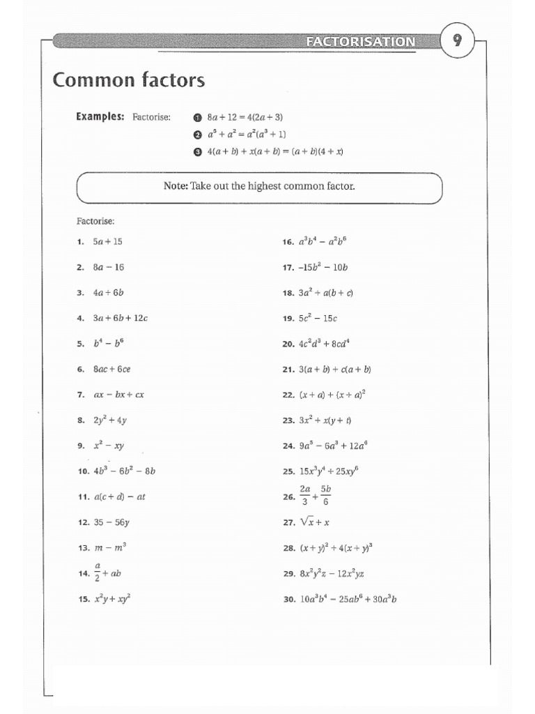 Factorisation | PDF