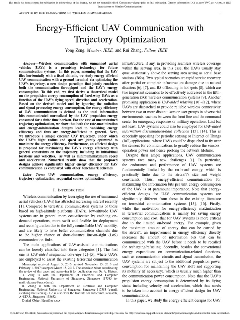 Energy-Efficient UAV Communication Optimization | PDF | Unmanned Aerial ...