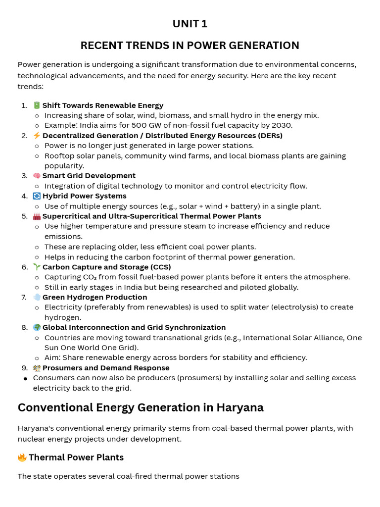 Recent Trends in Power Generation | PDF | Cogeneration | Electrical Grid