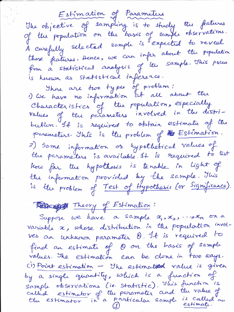 Estimation of Parameters | PDF