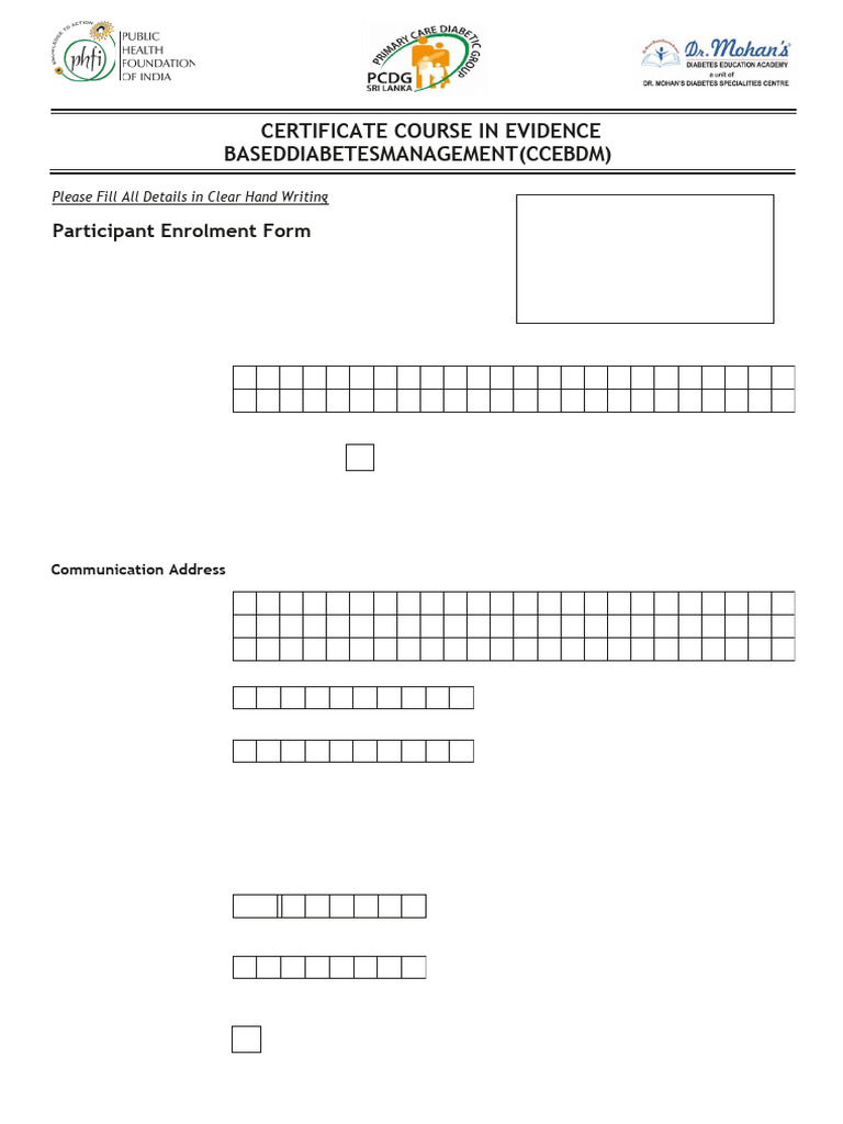 CCEBDM Enrolement Form | PDF | Qualifications | Vocational Education