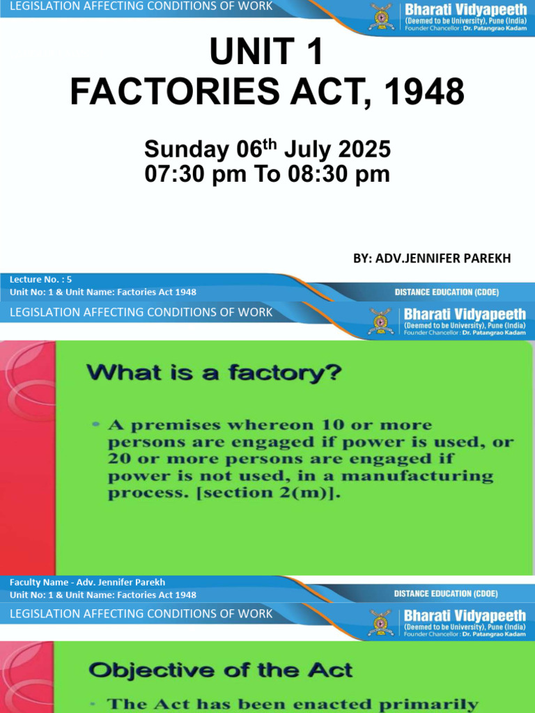 Understanding the Factories Act 1948 | PDF | Welfare | Government