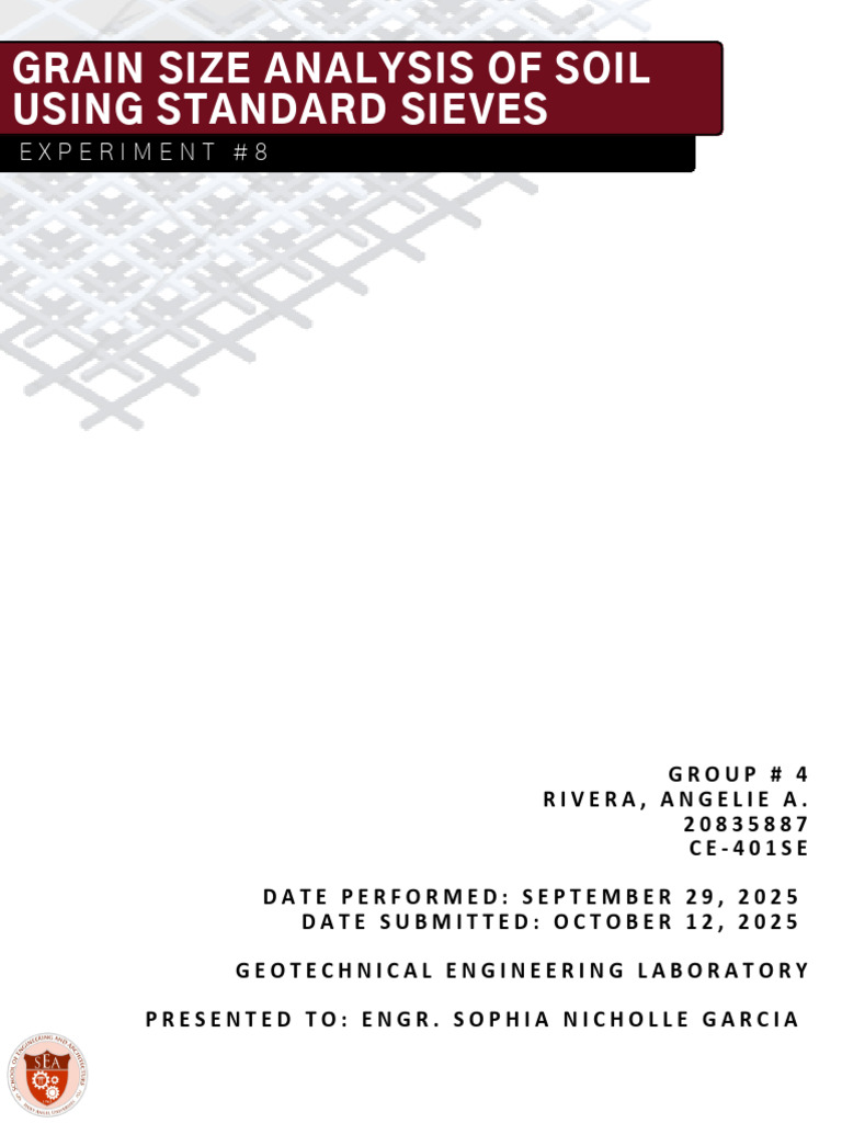 Soil Grain Size Analysis Experiment | PDF | Particle Size Distribution ...