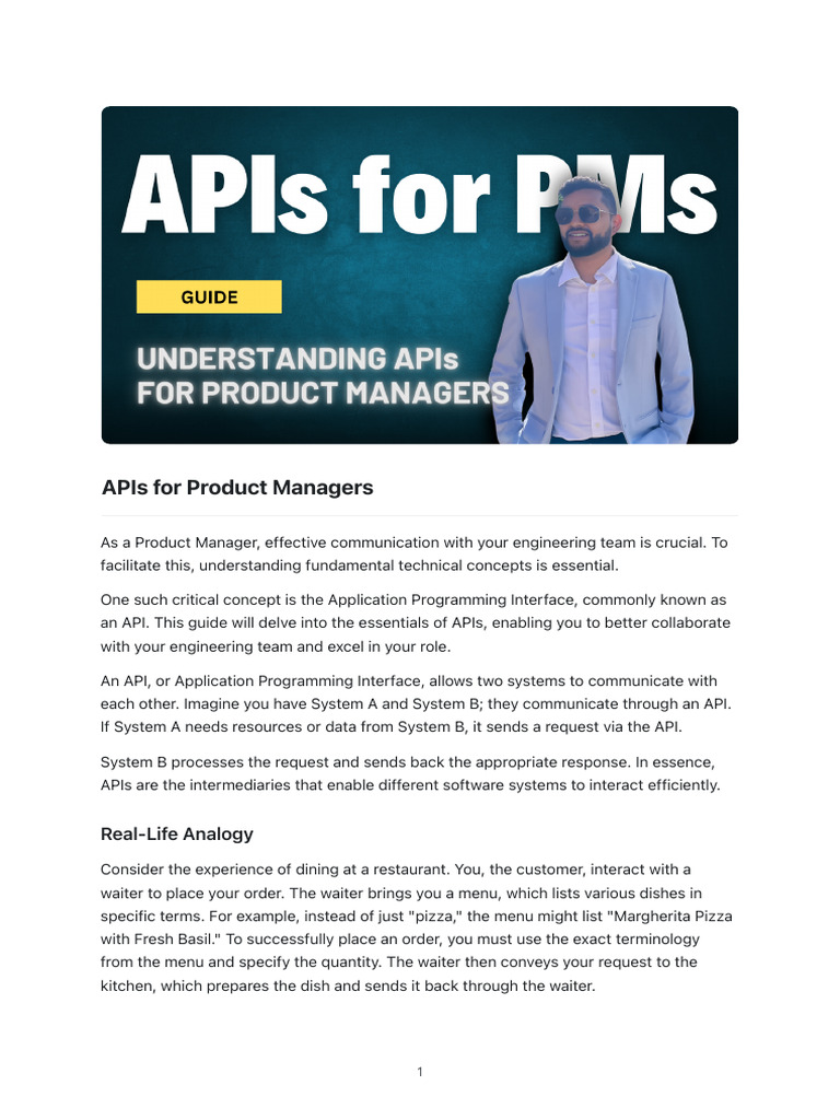 Essential API Guide for Product Managers | PDF | Menu | Client–Server Model