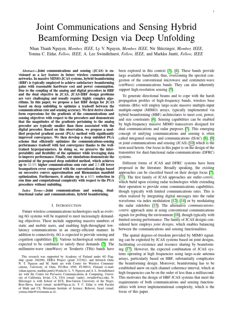 Hybrid Beamforming for JCAS Optimization | PDF | Mimo | Mathematical ...
