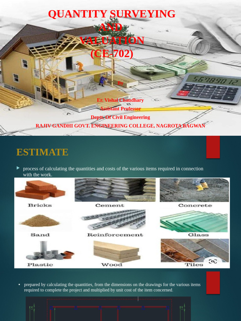 Quantity Surveying and Estimation Guide | PDF | Mortar (Masonry) | Length