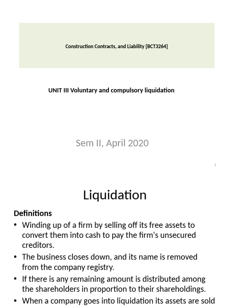 Understanding Liquidation Types | PDF | Liquidation | Bankruptcy
