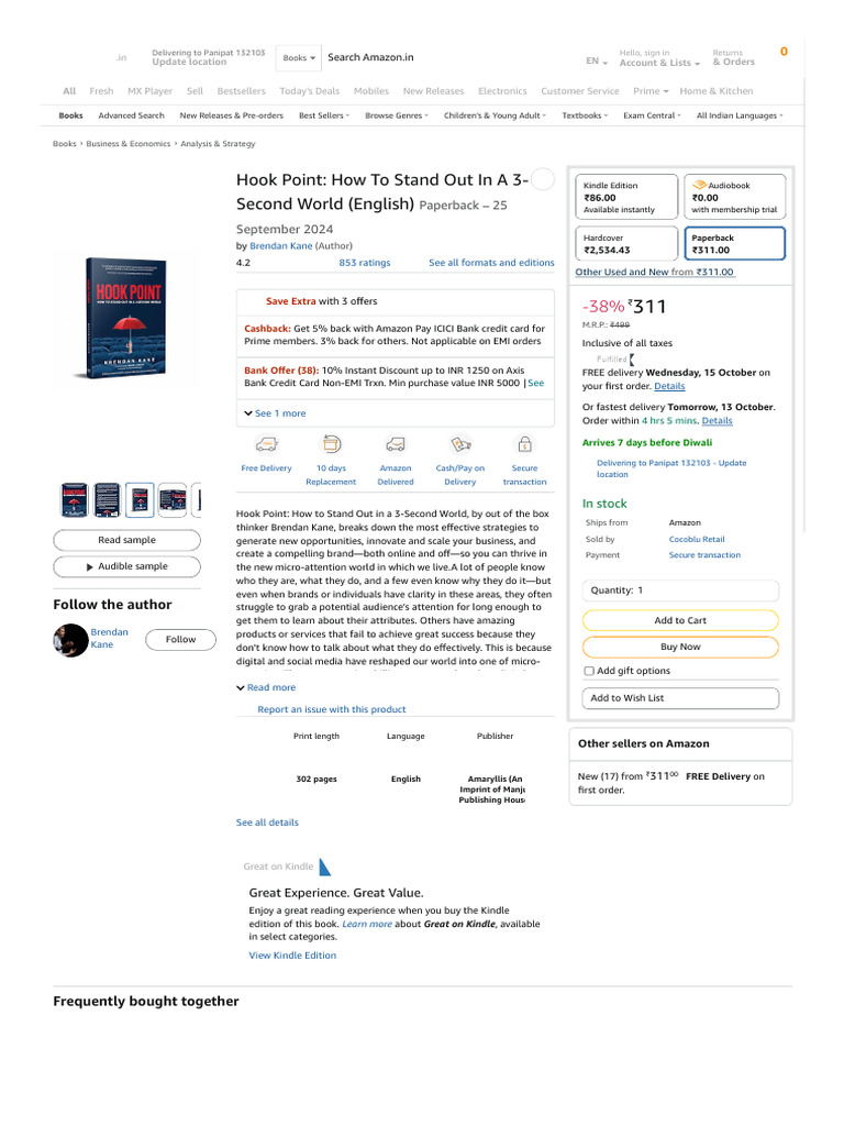Hook Point: How To Stand Out in A 3-Second World (English) : Paperback ...