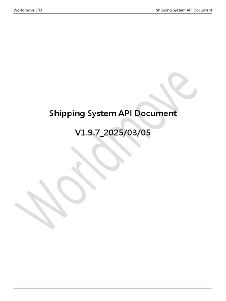 Worldmove Shipping System API Guide | PDF | Callback (Computer ...