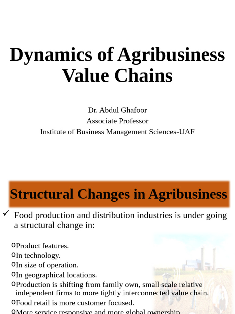 Agribusiness Value Chain Dynamics | PDF | Supply Chain | Governance