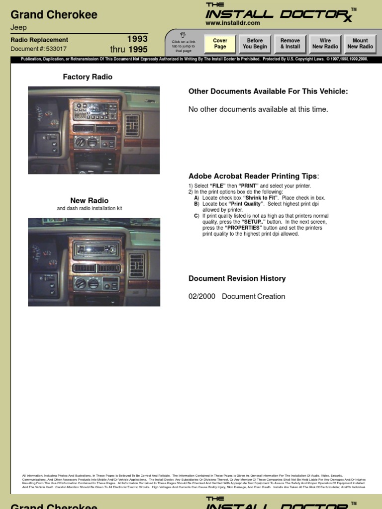 1995 Jeep Grand Cherokee Radio Replacement Install | Electrical