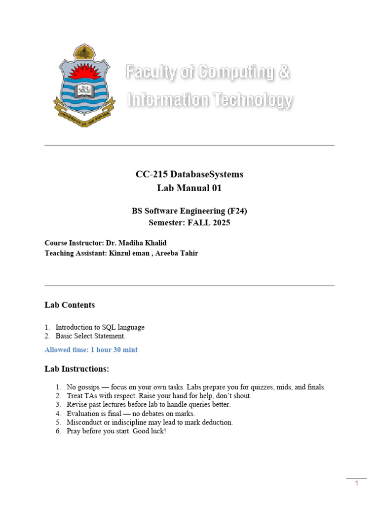 SQL Lab Manual for Database Systems | PDF | Salary