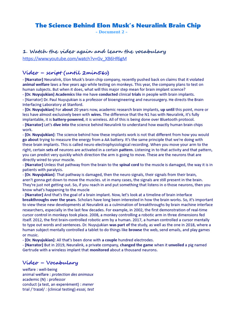 Neuralink - Homework | PDF | Nervous System | Neuroscience