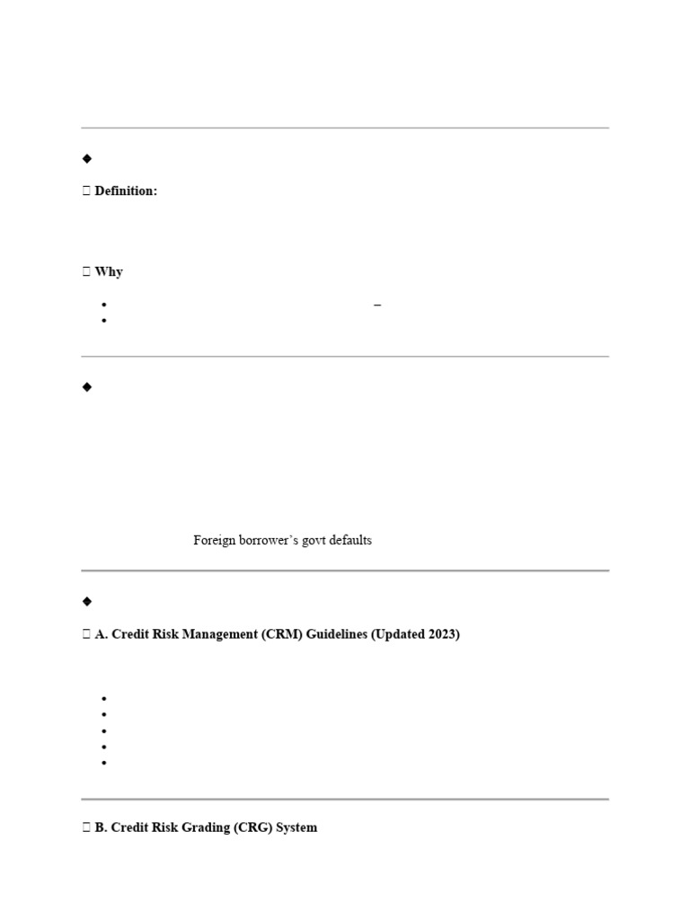 Bank Credit Risk Management Guide | PDF | Credit Risk | Interest