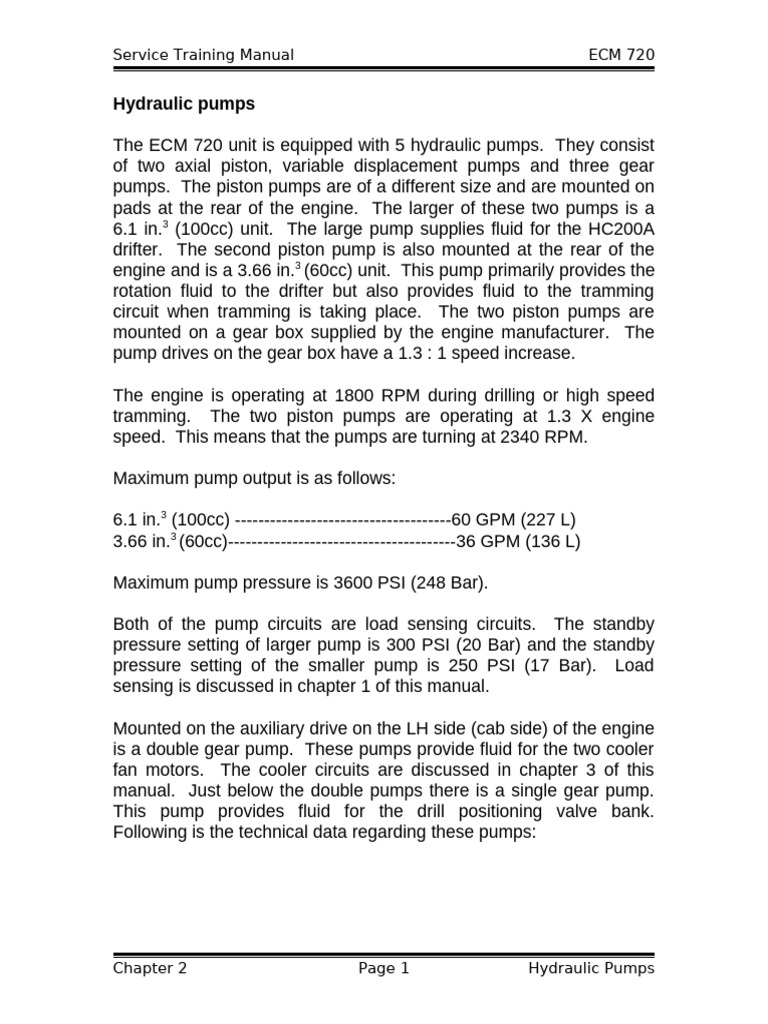 ECM 720 Hydraulic Pump Training Guide | PDF | Pump | Valve