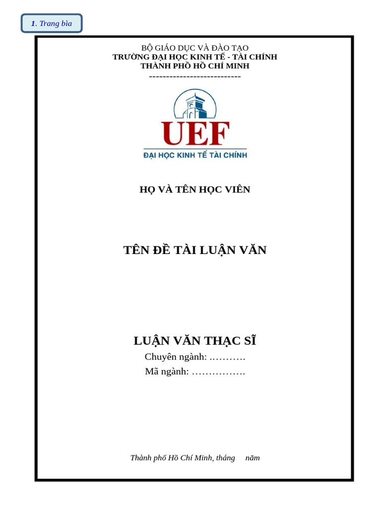 BM03 - Trinh Bay Luan Van Thac Si | PDF