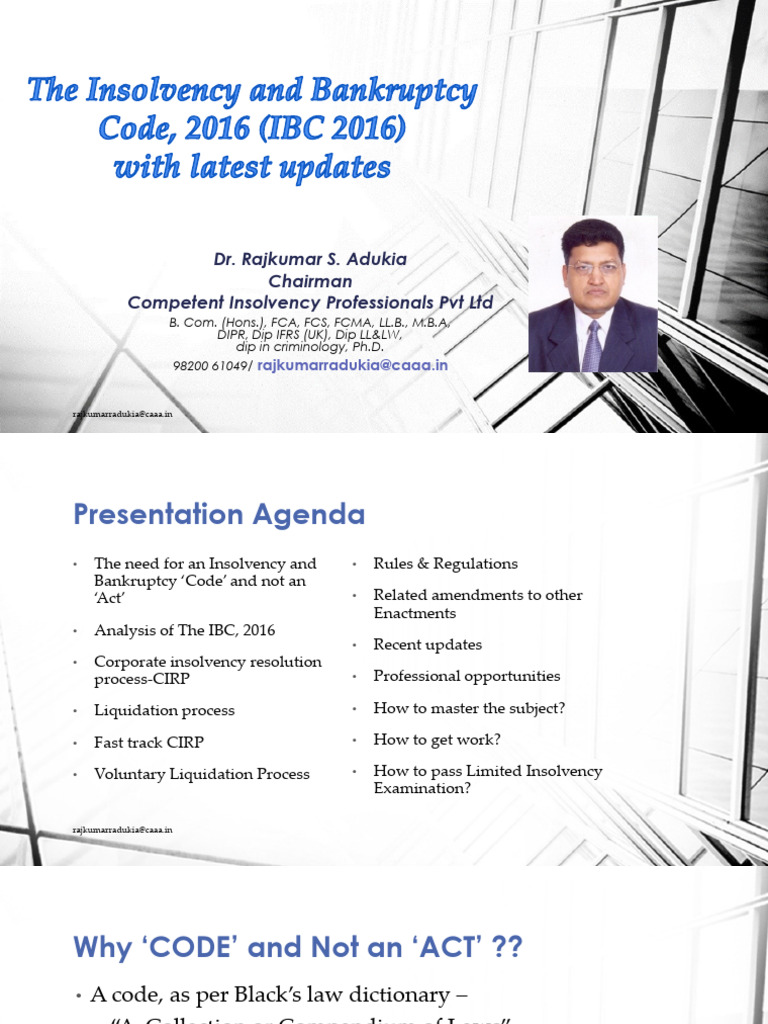 Understanding the IBC 2016 Framework | PDF | Bankruptcy | Insolvency