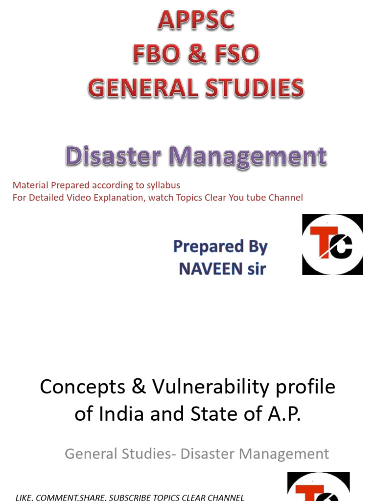 India and A.P. Disaster Management Guide | PDF | Earthquakes | Flood