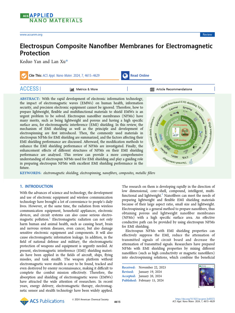 Electrospun Nanofiber Membranes for EMI Shielding | PDF ...