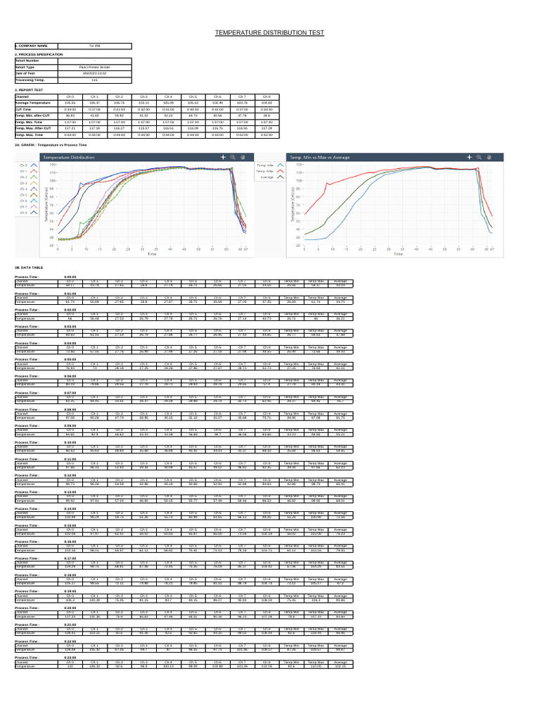Temperature Distribution Test Report | PDF