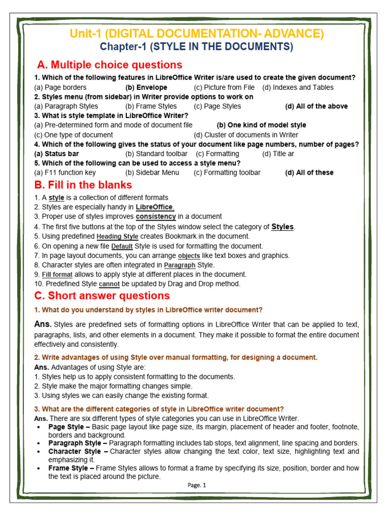Styles and Formatting in LibreOffice Writer | PDF | Hyperlink | Spreadsheet