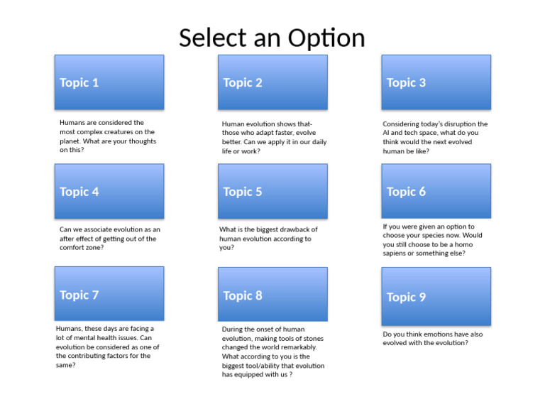 Select An Option: Topic 1 Topic 2 Topic 3 | PDF