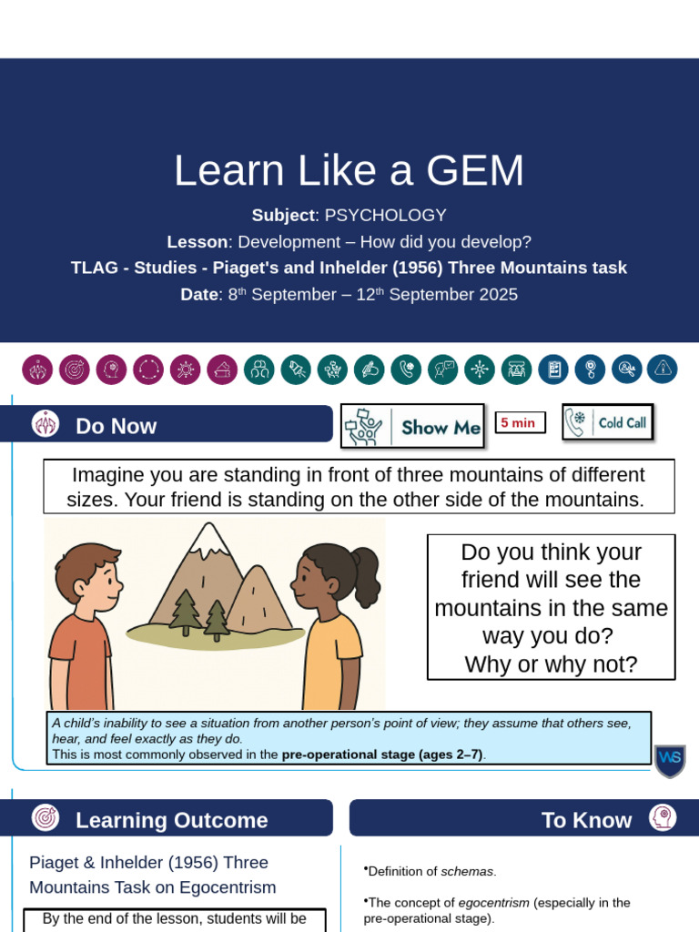 Piaget's Three Mountains Task Explained | PDF | Learning | Cognitive ...