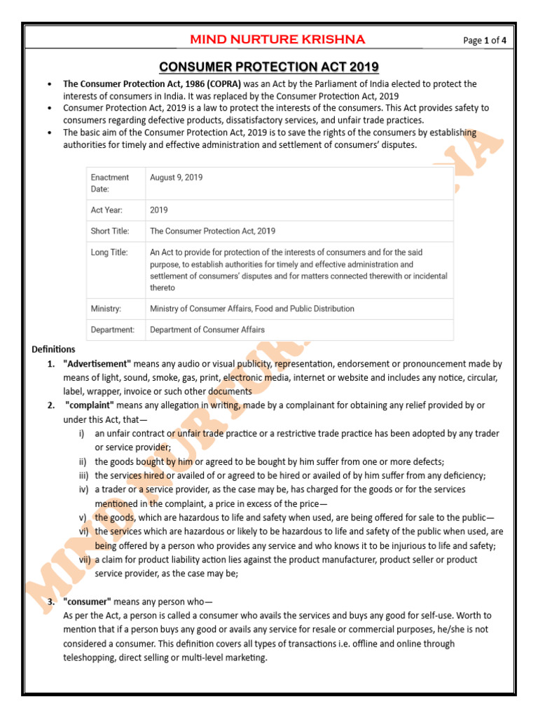 Consumer Protection Act 2019 | PDF | Mediation | Product Liability