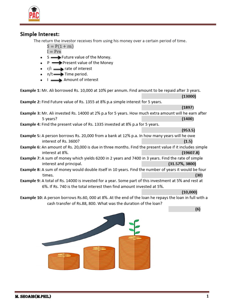 Financial Mathematics: Interest Calculations | PDF | Interest ...
